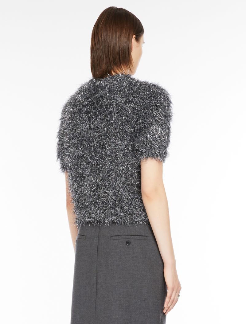 Cropped lurex sweater - SILVER - Sportmax