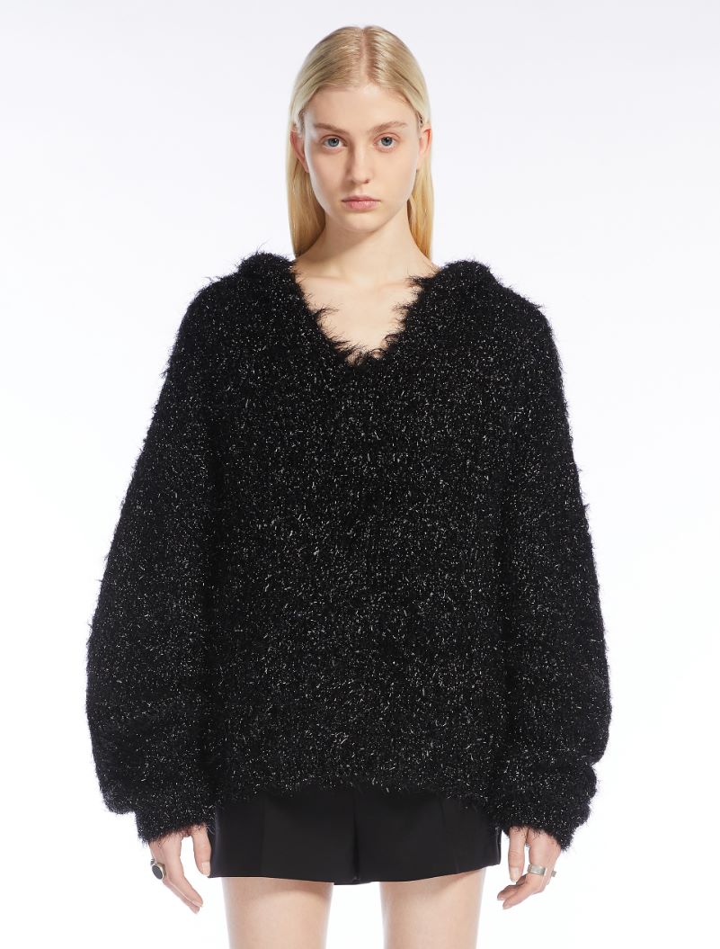 Oversized lurex sweater - BLACK - Sportmax