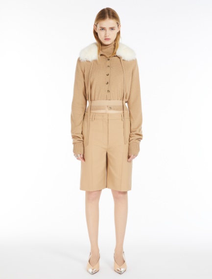 Detachable-collar cardigan - CAMEL - Sportmax