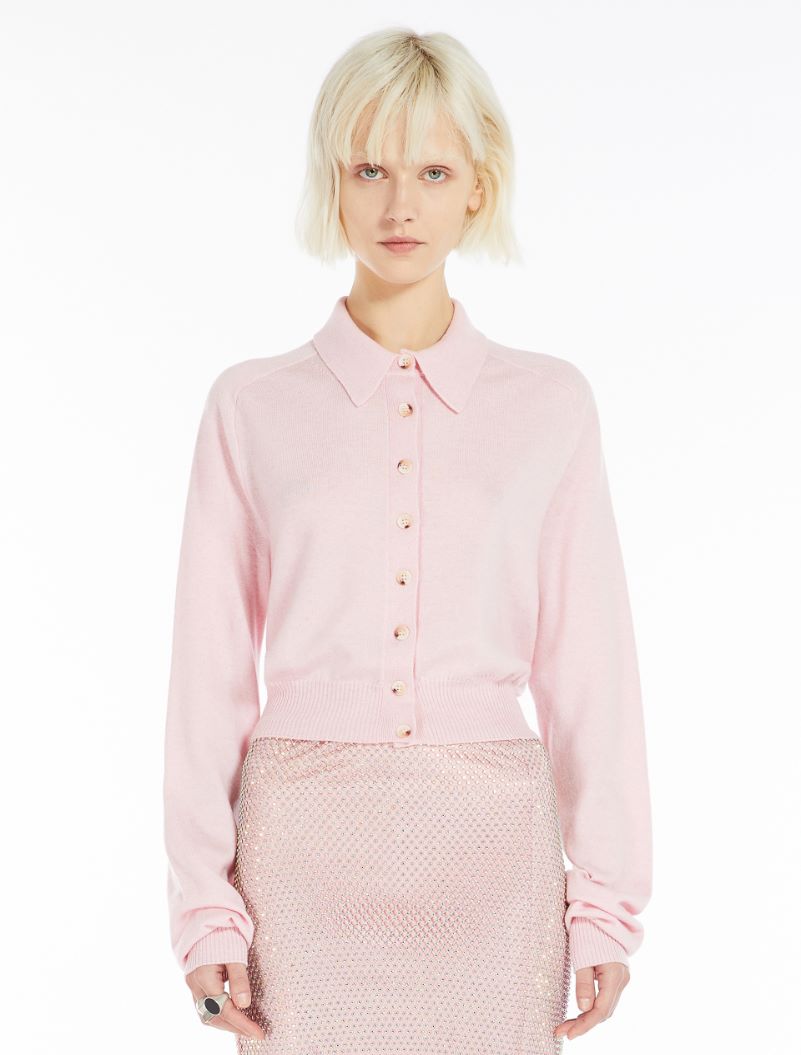 Detachable-collar cardigan - PINK - Sportmax