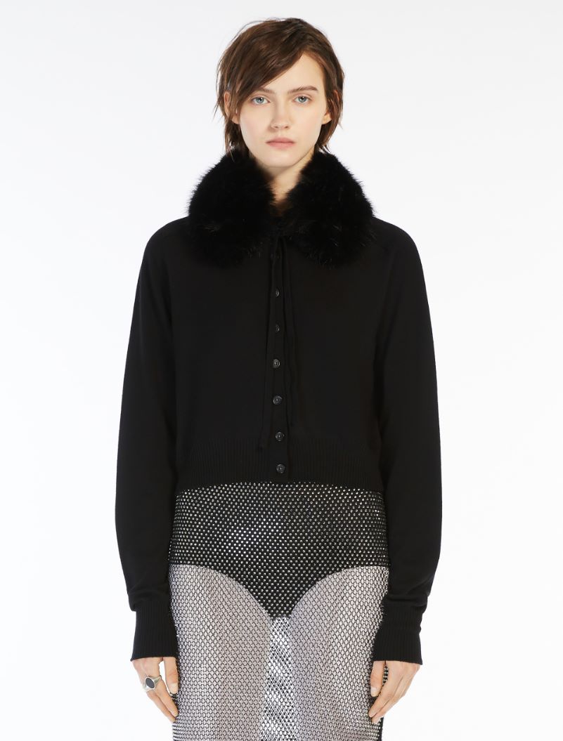 Detachable-collar cardigan - BLACK - Sportmax