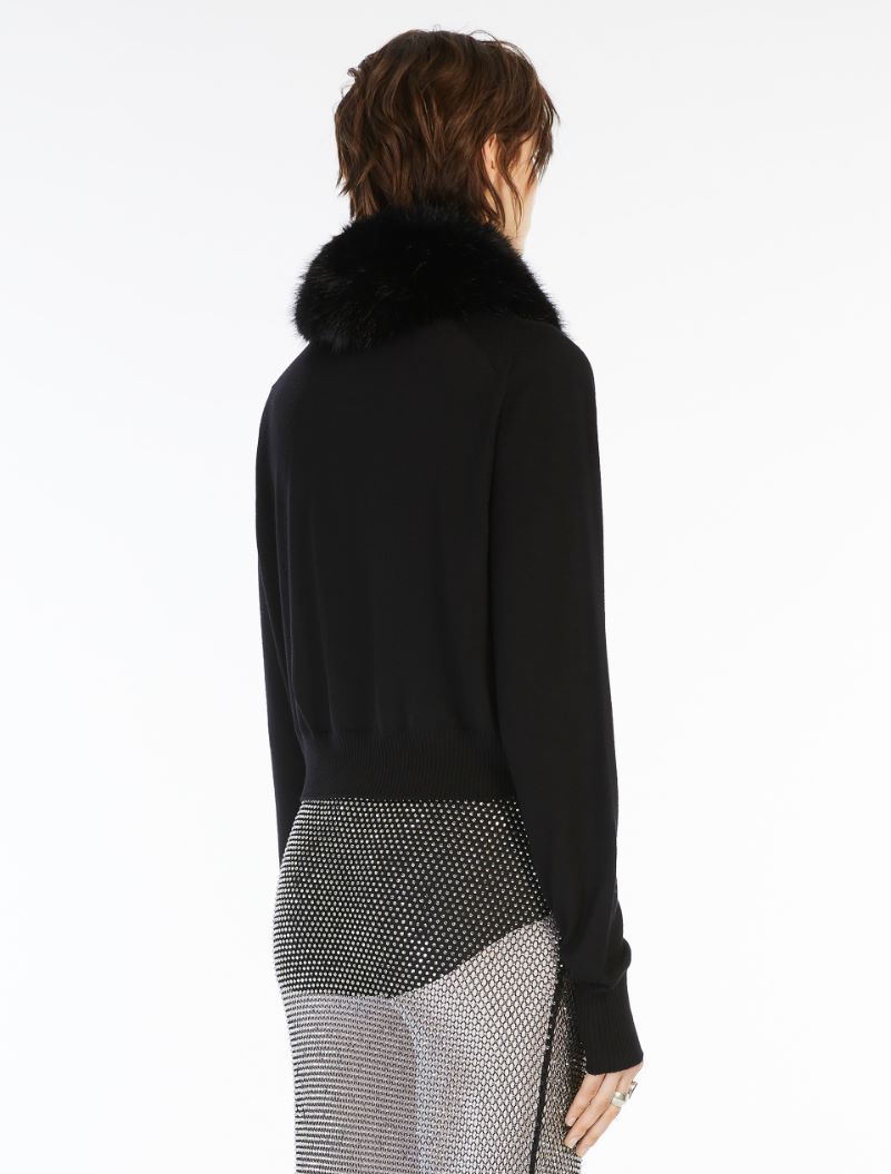 Detachable-collar cardigan - BLACK - Sportmax