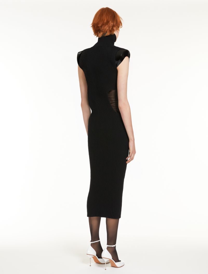 Cashmere-blend asymmetric dress - BLACK - Sportmax