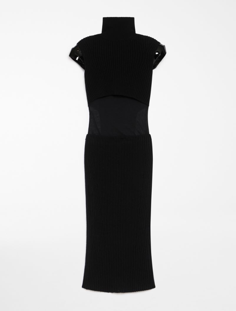 Cashmere-blend asymmetric dress - BLACK - Sportmax