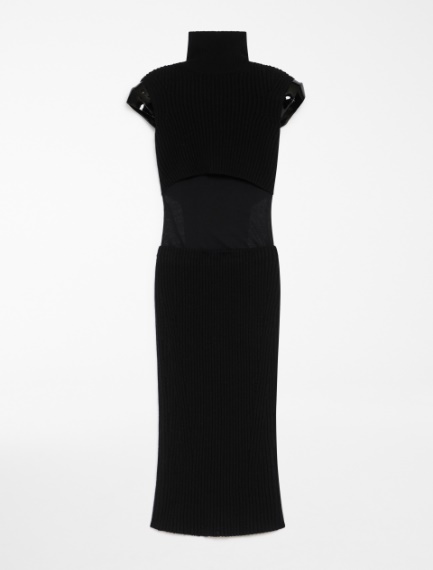 Cashmere-blend asymmetric dress - BLACK - Sportmax