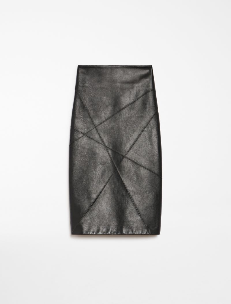 Nappa-leather midi skirt - BLACK - Sportmax