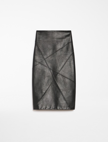 Nappa-leather midi skirt - BLACK - Sportmax