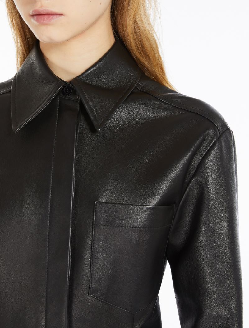 Nappa leather shirt dress - BLACK - Sportmax