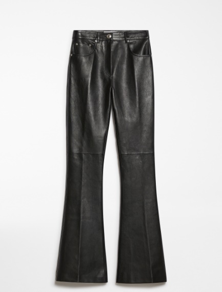 Flared 5-pocket Nappa leather trousers - BLACK - Sportmax