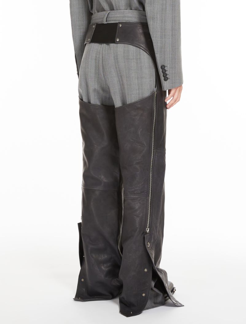 Nappa-leather chaps - DARK GREY - Sportmax