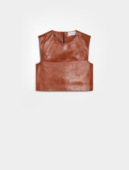 Short nappa-leather top - TOBACCO - Sportmax