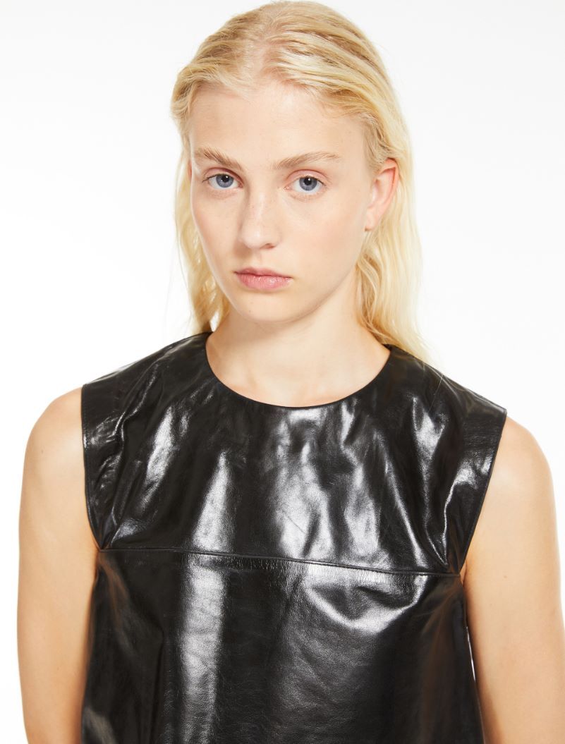 Short nappa-leather top - BLACK - Sportmax