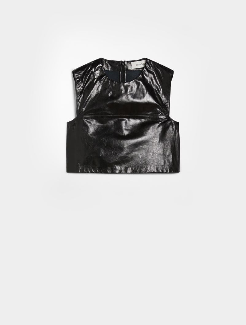 Short nappa-leather top - BLACK - Sportmax