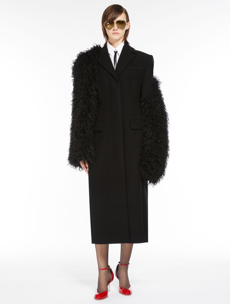 Black fur shrug jacket hotsell