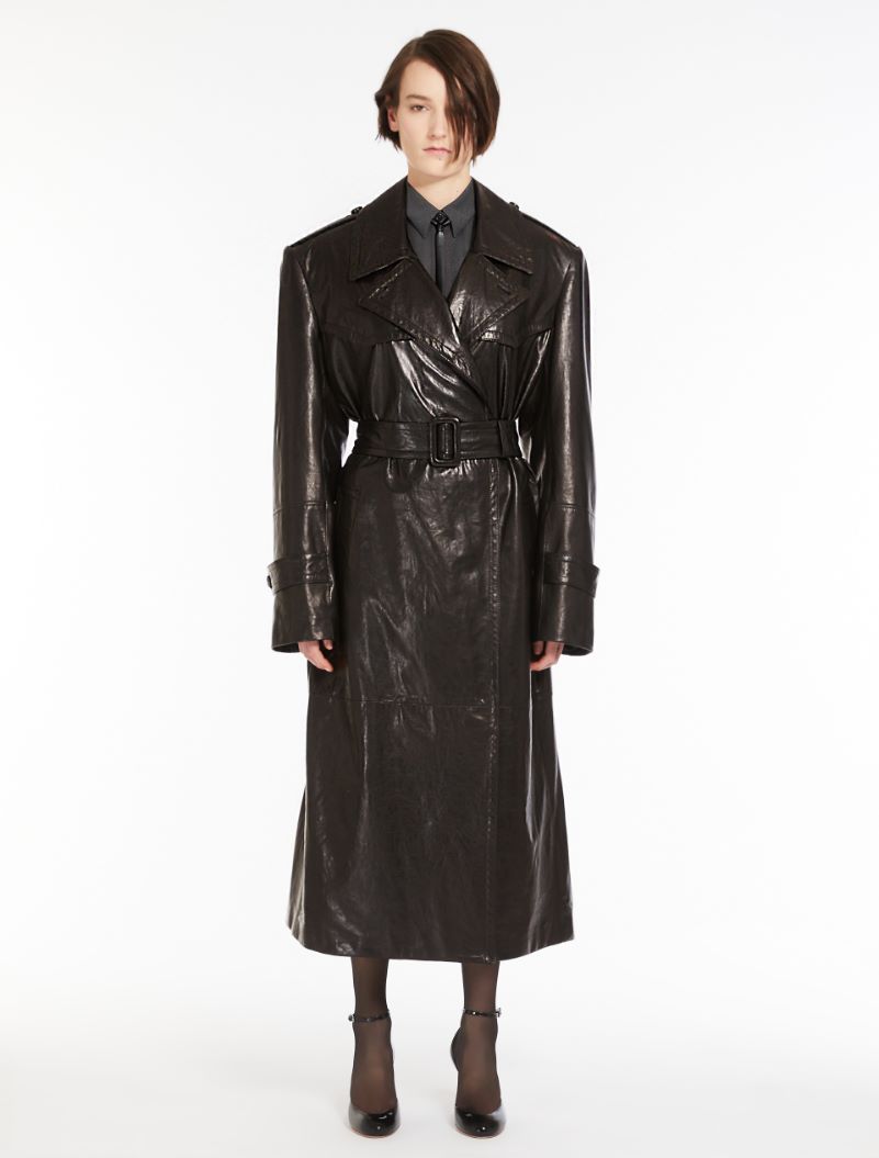 Nappa-leather trench coat - BLACK - Sportmax