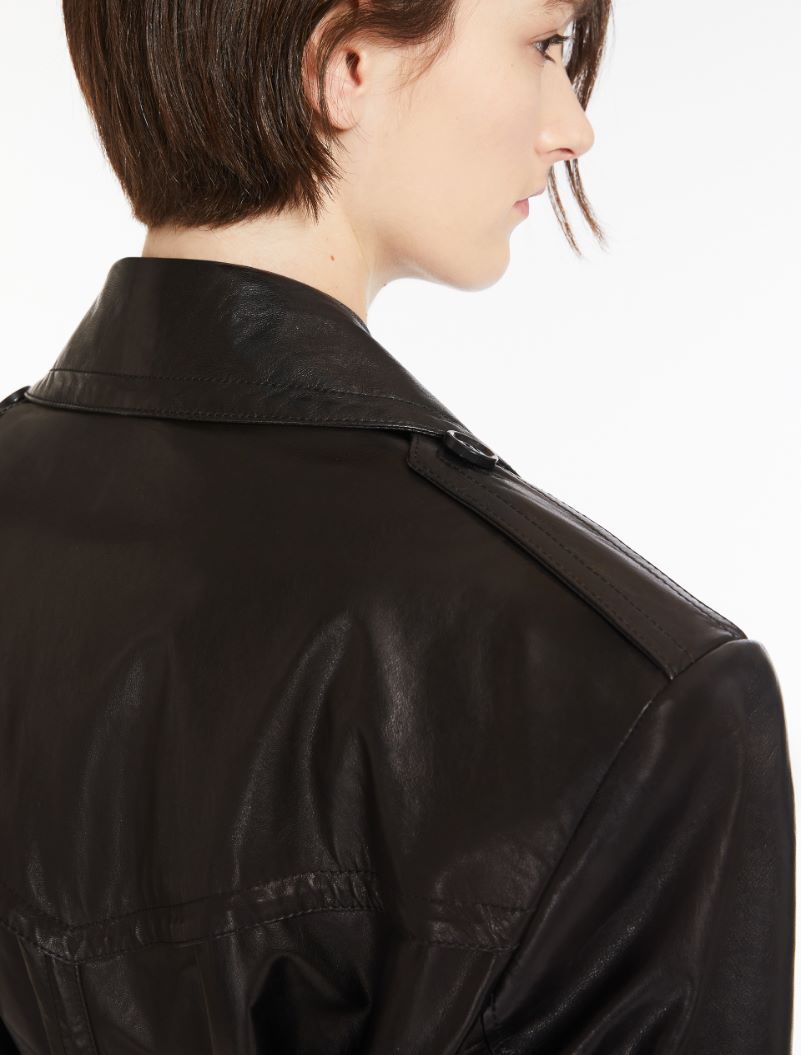 Nappa-leather trench coat - BLACK - Sportmax