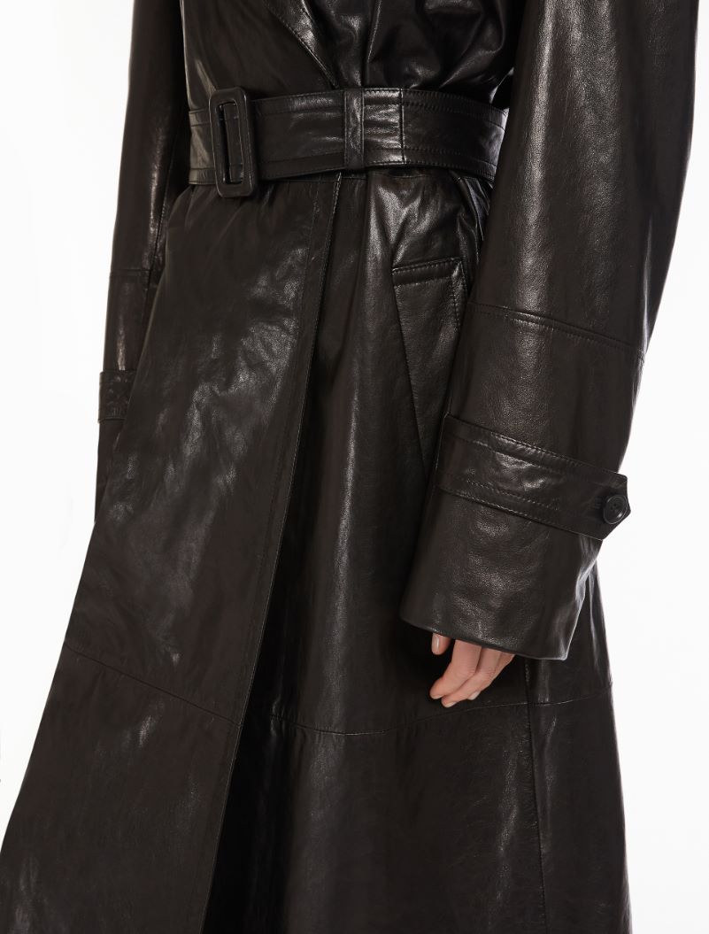 Nappa-leather trench coat - BLACK - Sportmax