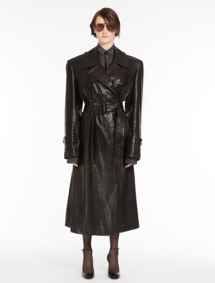 Nappa-leather trench coat - BLACK - Sportmax