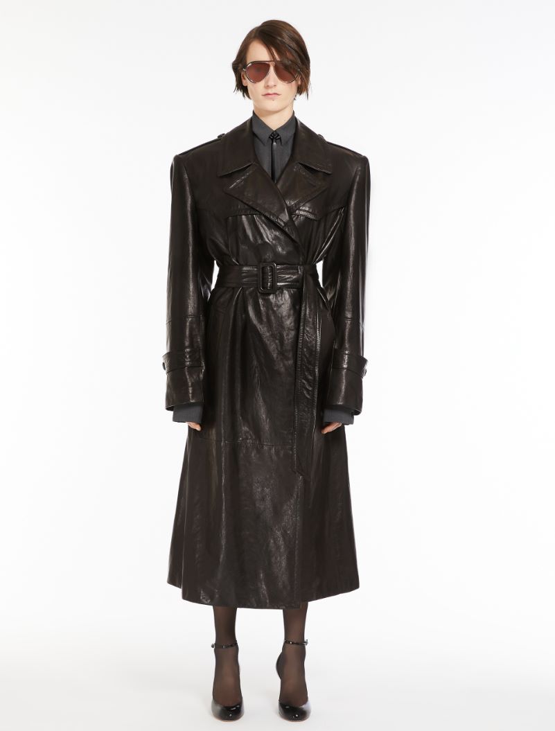 Nappa-leather trench coat - BLACK - Sportmax