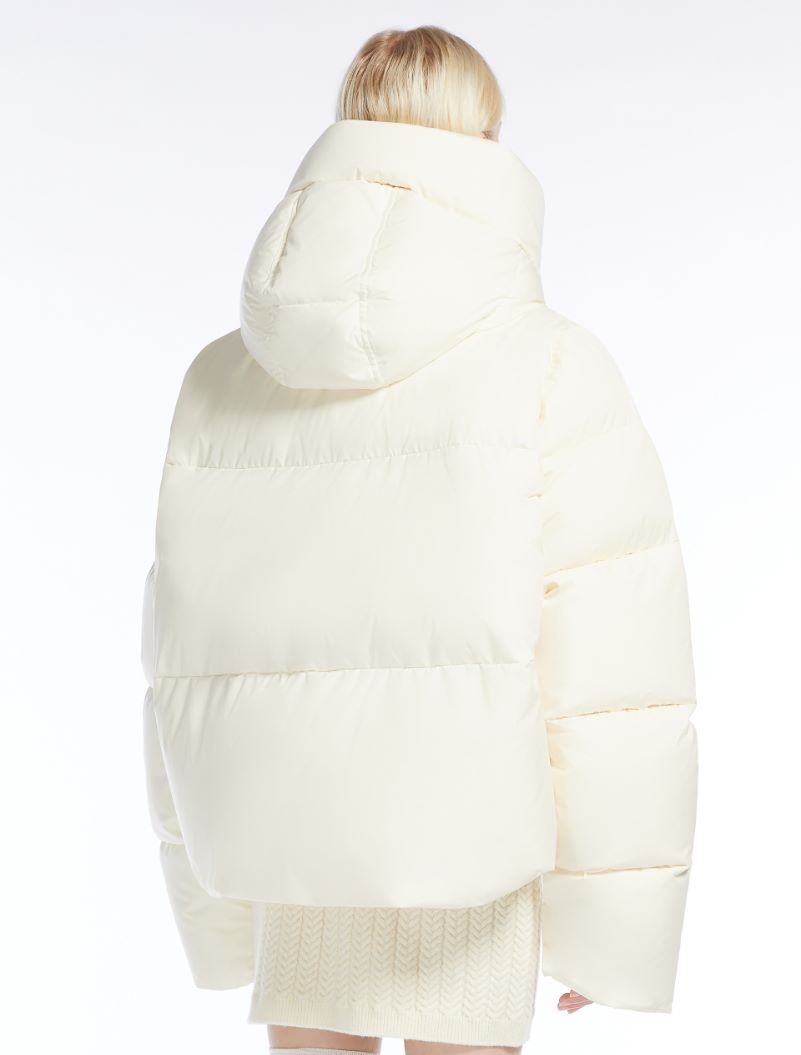 Oversized waterproof fabric down jacket - IVORY - Sportmax