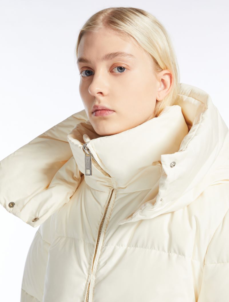 Oversized waterproof fabric down jacket - IVORY - Sportmax