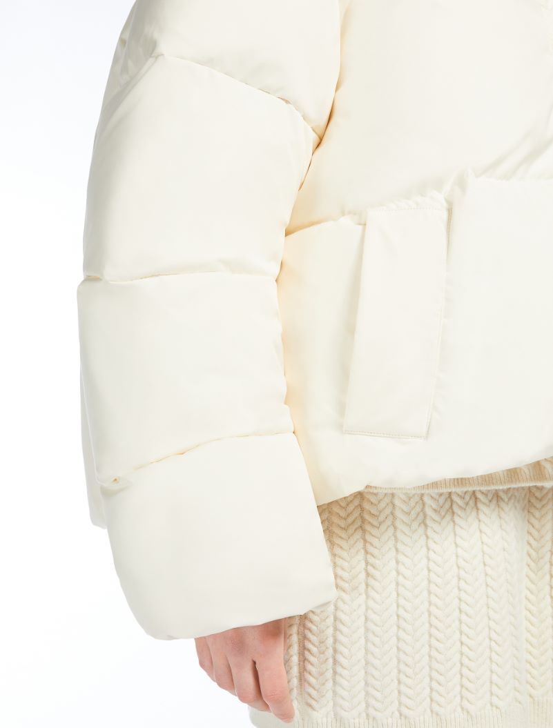 Oversized waterproof fabric down jacket - IVORY - Sportmax