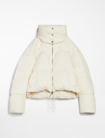 Oversized waterproof fabric down jacket - IVORY - Sportmax