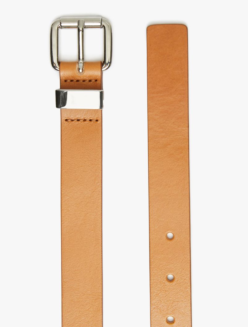 Thin leather belt - TOBACCO - Sportmax