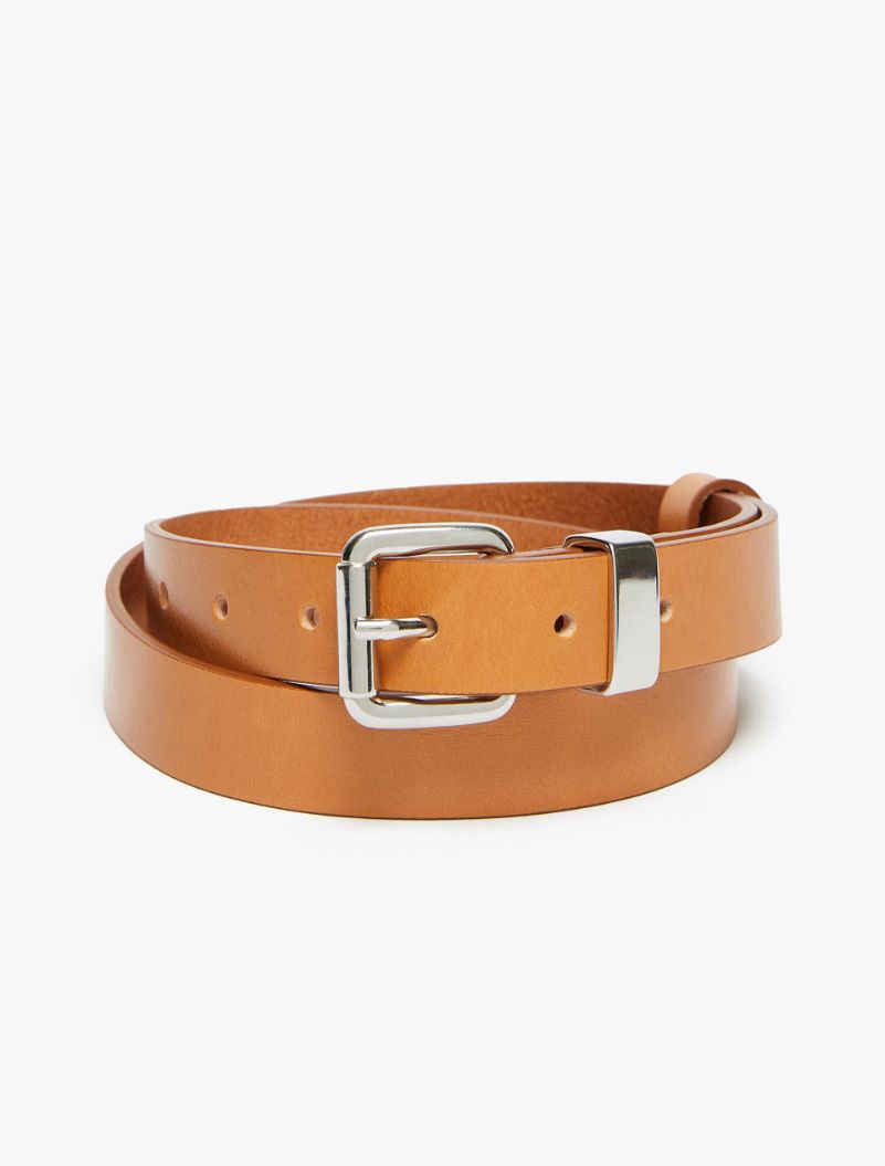 Thin leather belt - TOBACCO - Sportmax