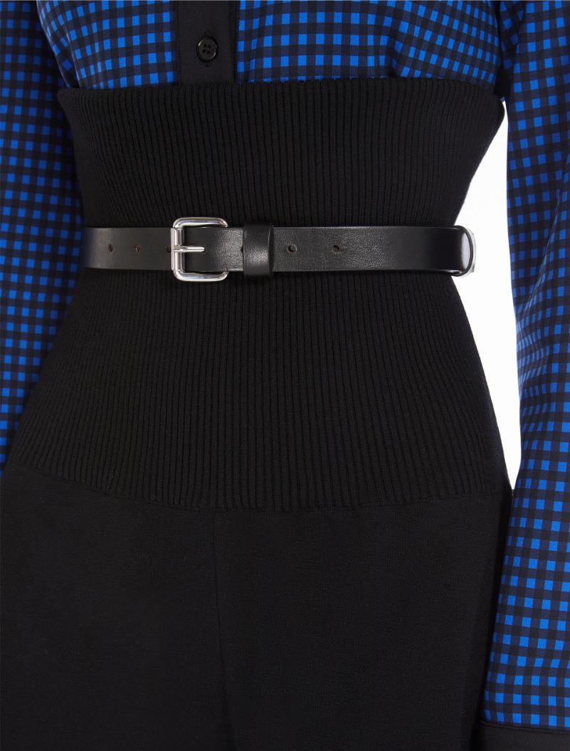 Thin leather belt - BLACK - Sportmax