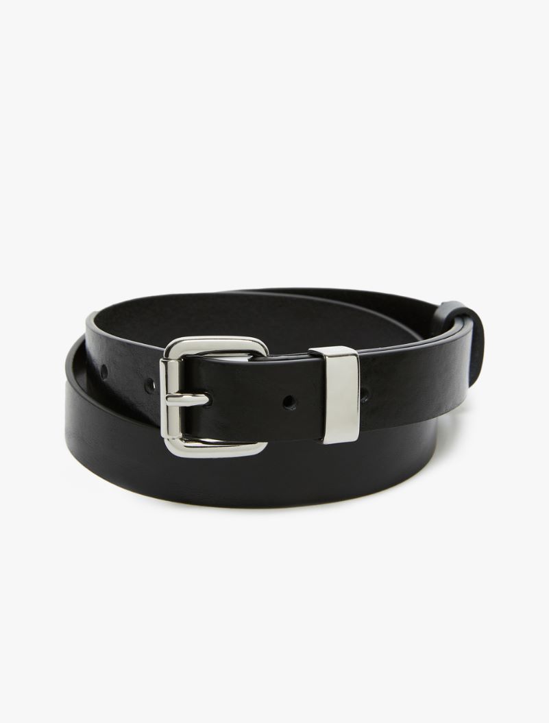 Thin leather belt - BLACK - Sportmax