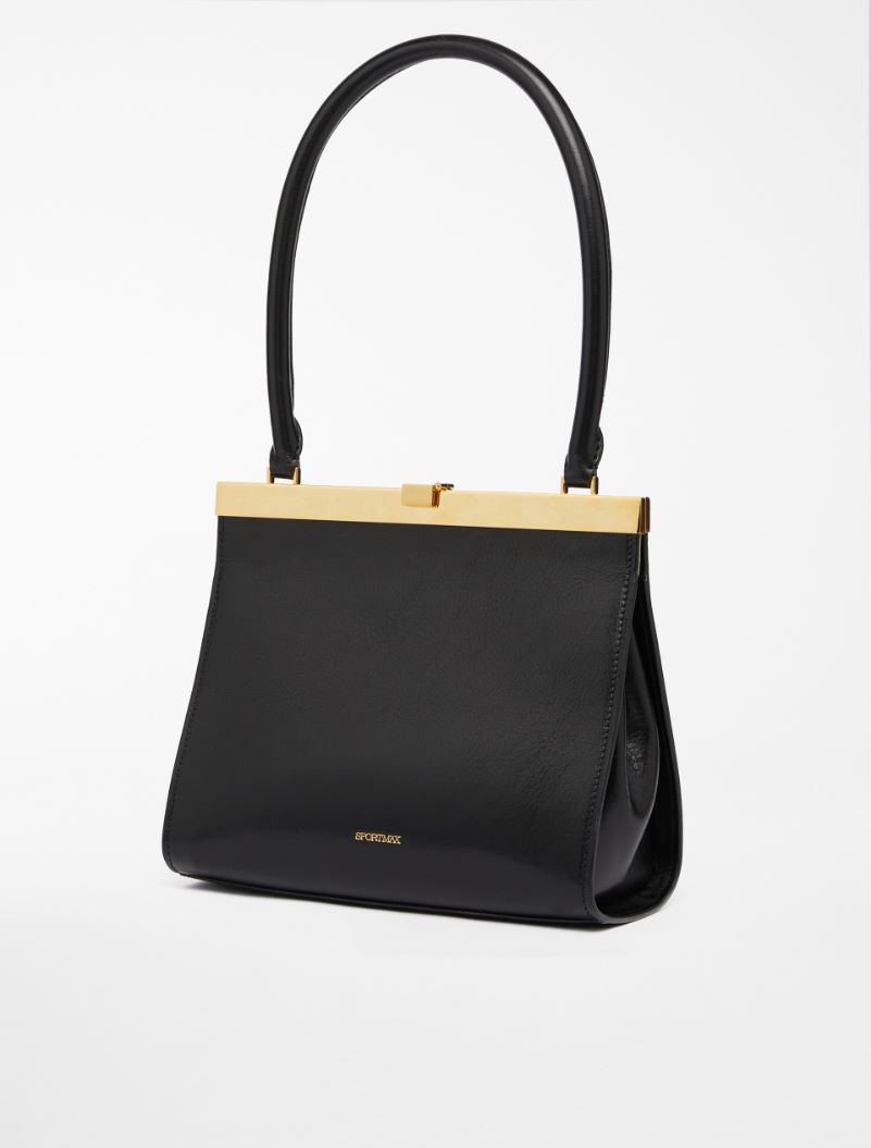 Medium leather Lizzie Bag - BLACK - Sportmax