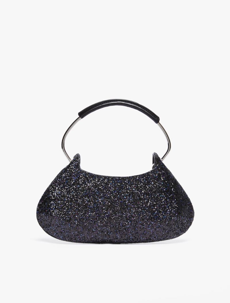 Mini glitter fabric Caju bag - BLACK - Sportmax