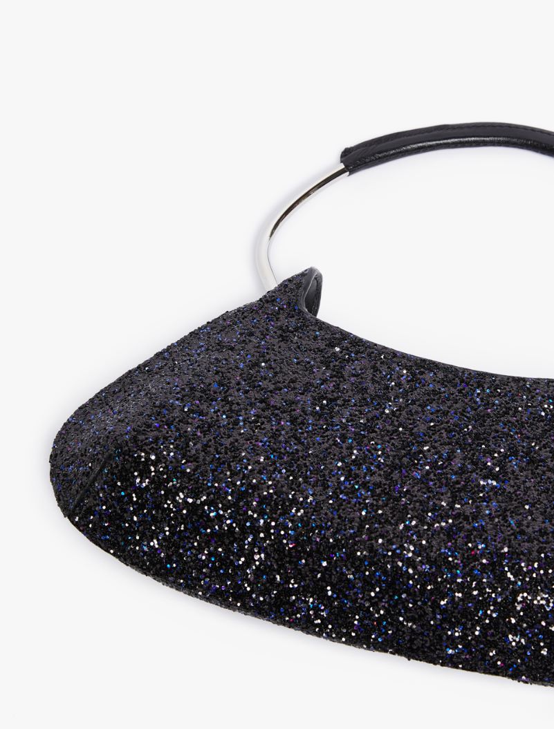 Mini glitter fabric Caju bag - BLACK - Sportmax