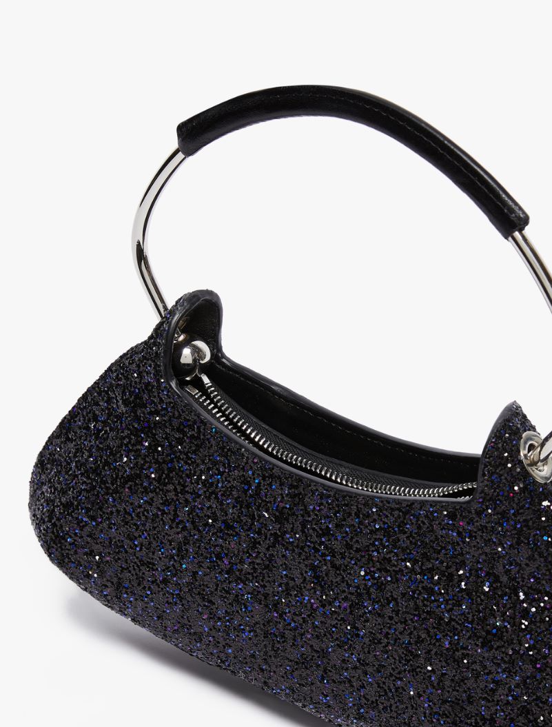 Mini glitter fabric Caju bag - BLACK - Sportmax