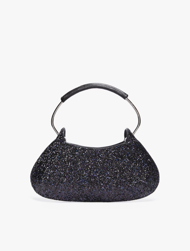 Mini glitter fabric Caju bag - BLACK - Sportmax