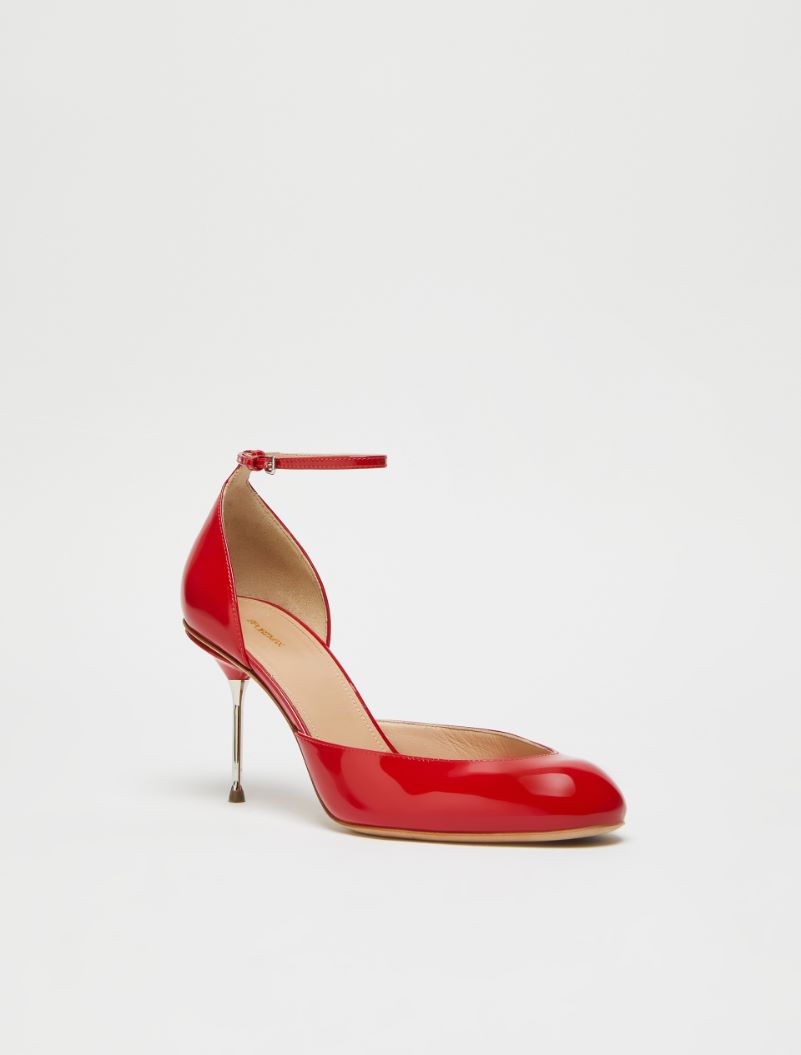 Patent-leather Mary Jane court shoes - RED - Sportmax