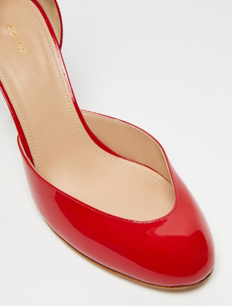 Patent-leather Mary Jane court shoes - RED - Sportmax