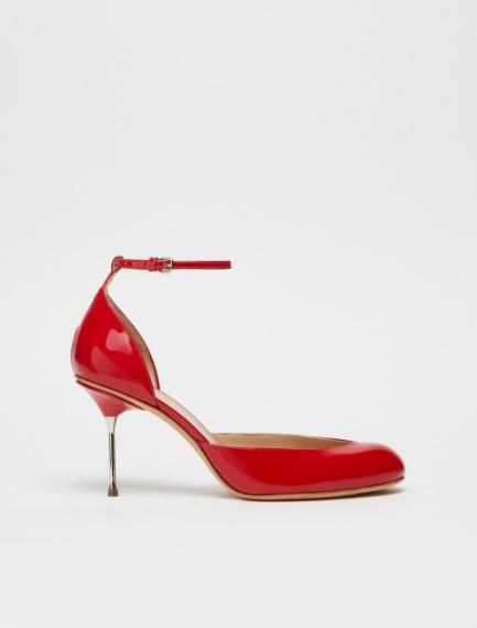 Patent-leather Mary Jane court shoes - RED - Sportmax