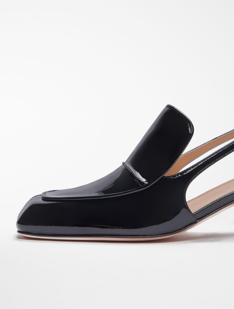 Patent-leather slingbacks - BLACK - Sportmax