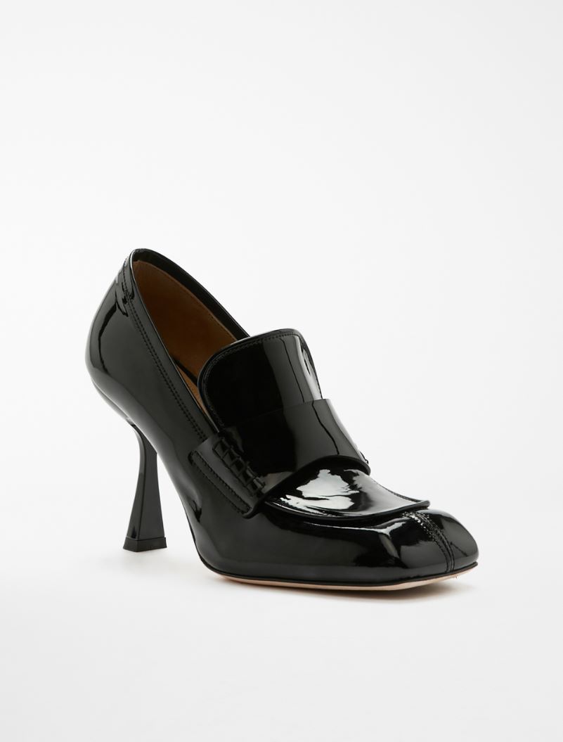 Patent leather loafers with heel - BLACK - Sportmax