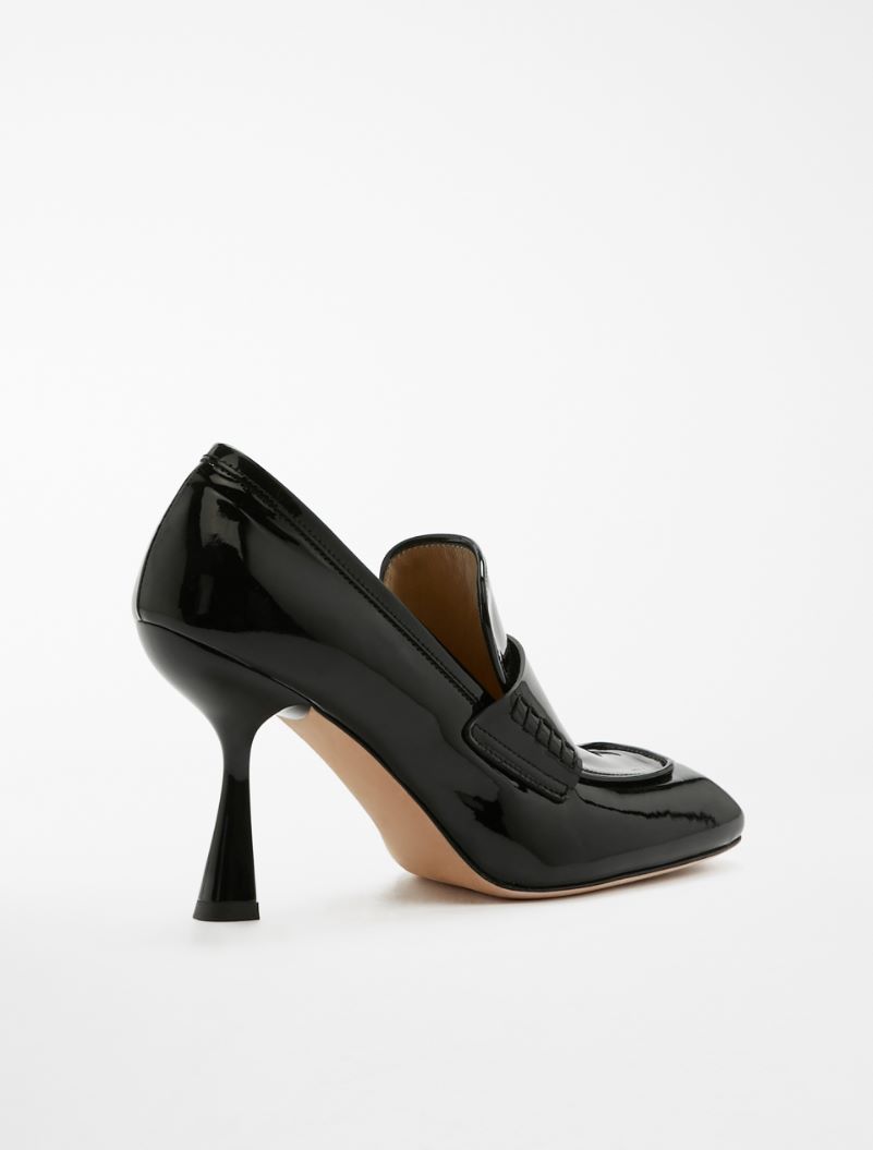 Patent leather loafers with heel - BLACK - Sportmax