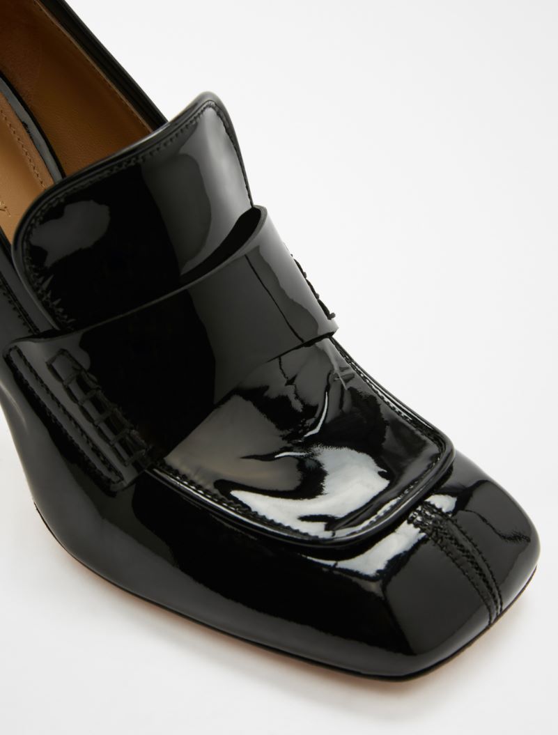 Patent leather loafers with heel - BLACK - Sportmax