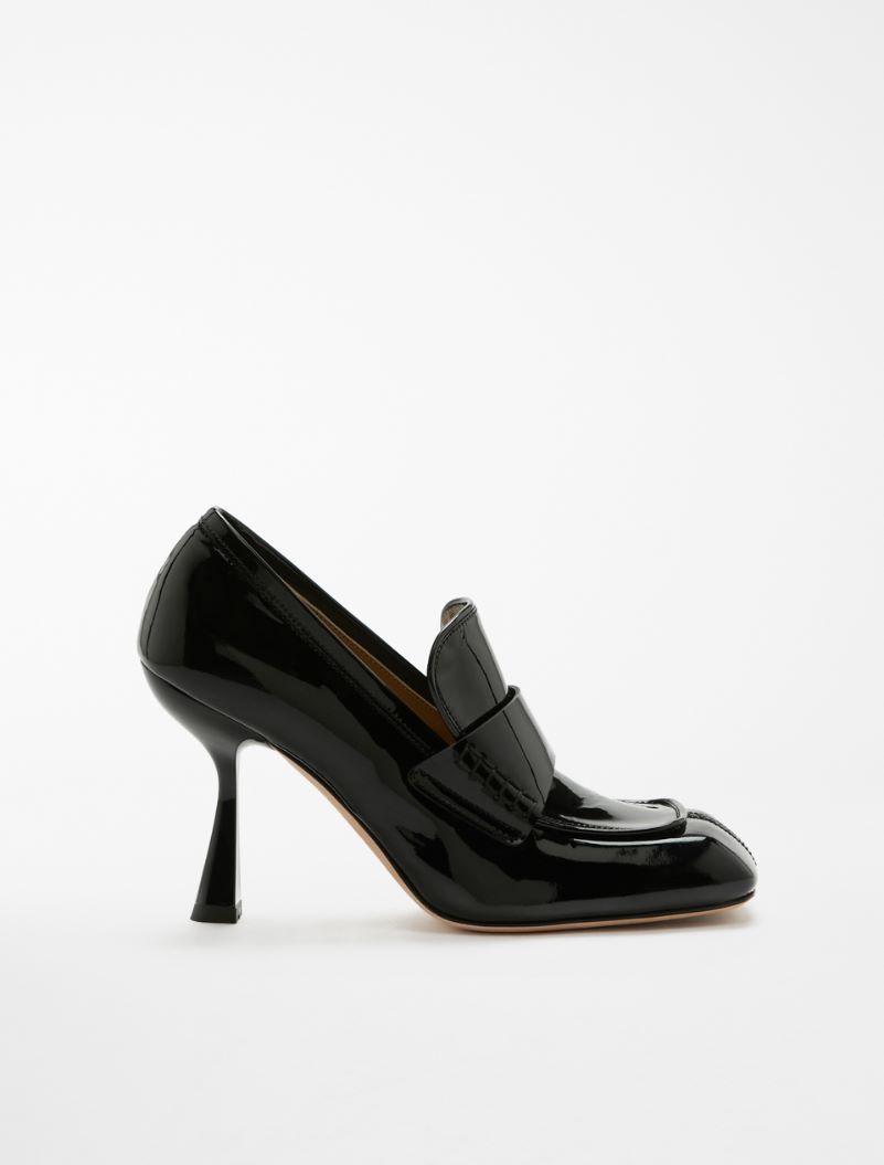 Patent leather loafers with heel - BLACK - Sportmax