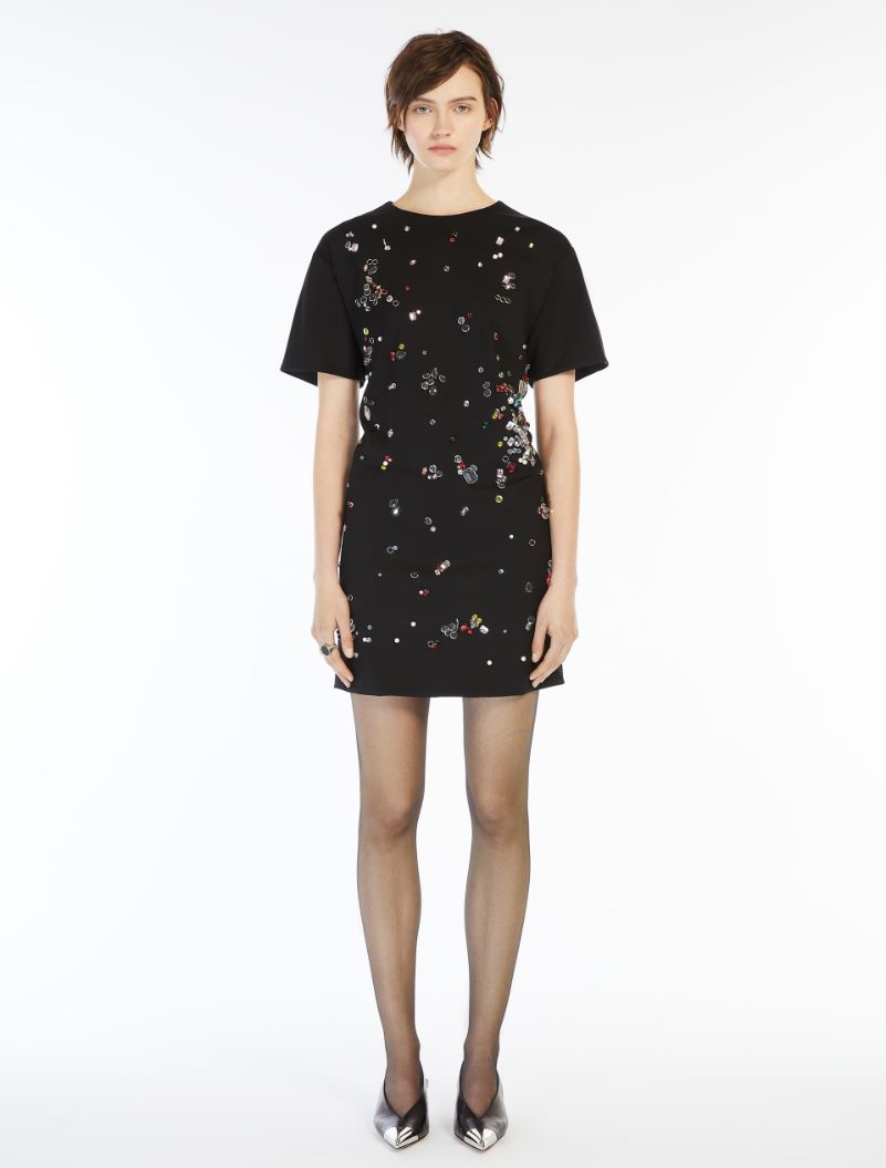 Embroidered double-layer dress - BLACK - Sportmax