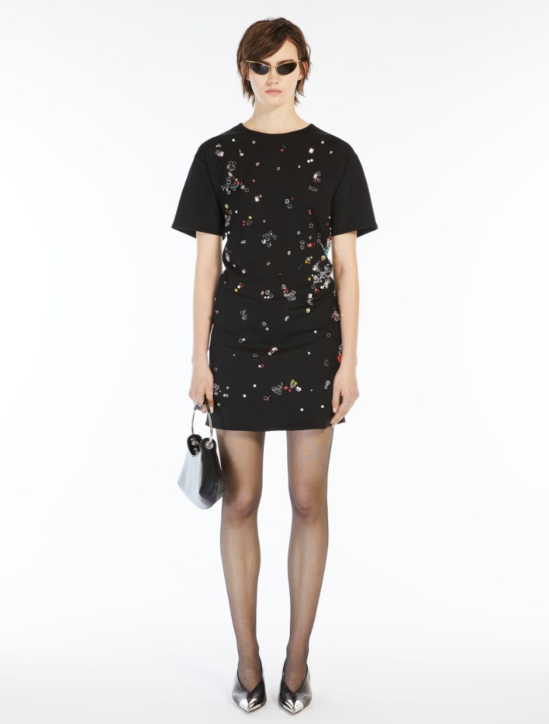 Embroidered double-layer dress - BLACK - Sportmax