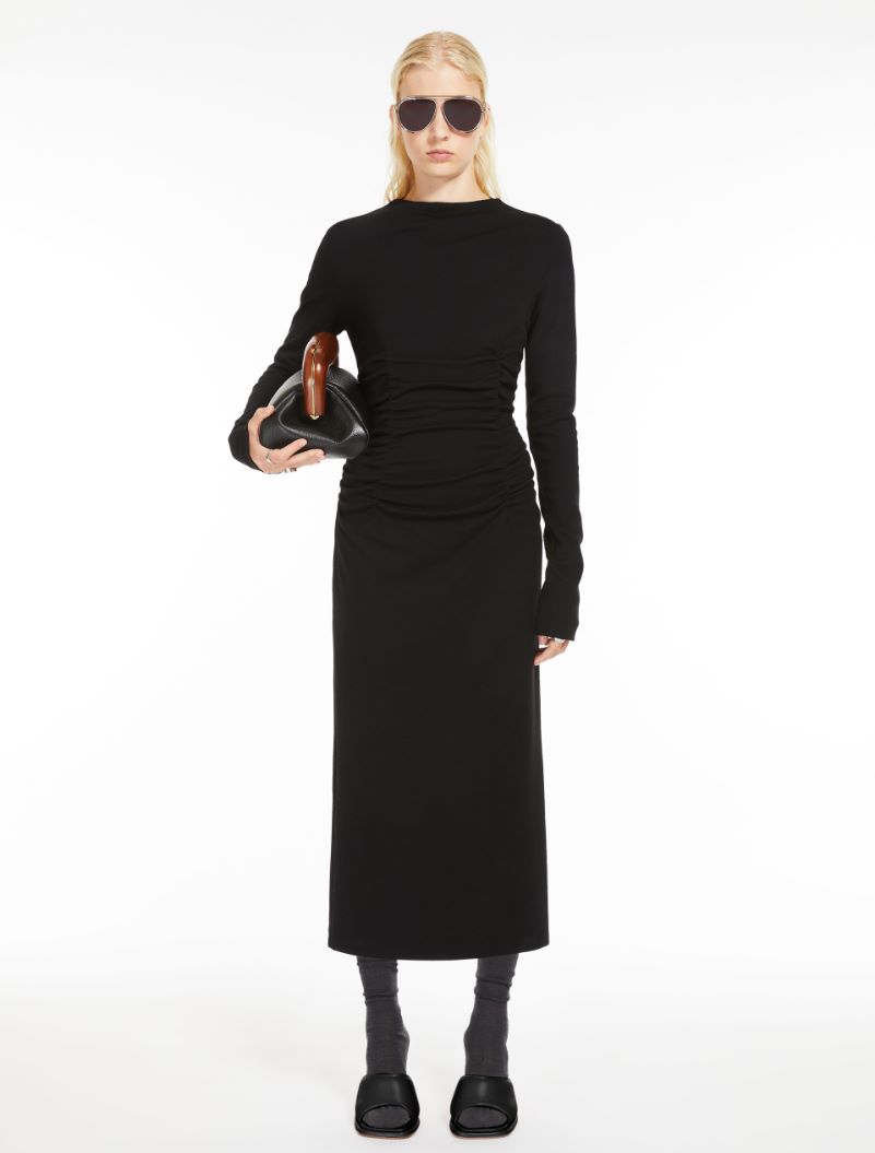 Gathered jersey dress - BLACK - Sportmax