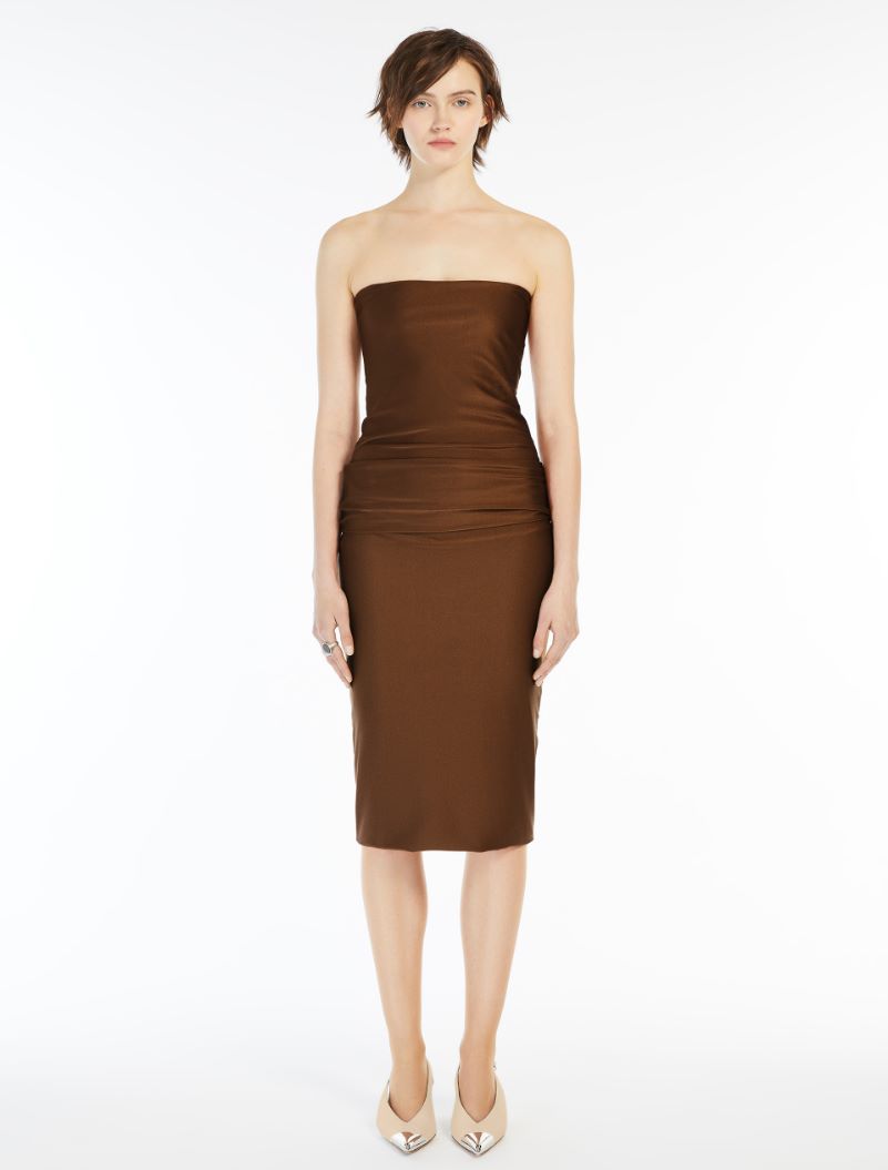 Slim-fit shiny dress - BROWN BRONZE - Sportmax