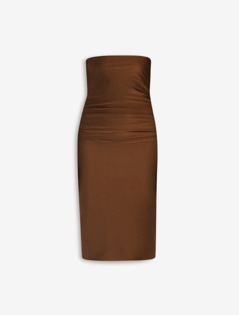 Slim-fit shiny dress - BROWN BRONZE - Sportmax