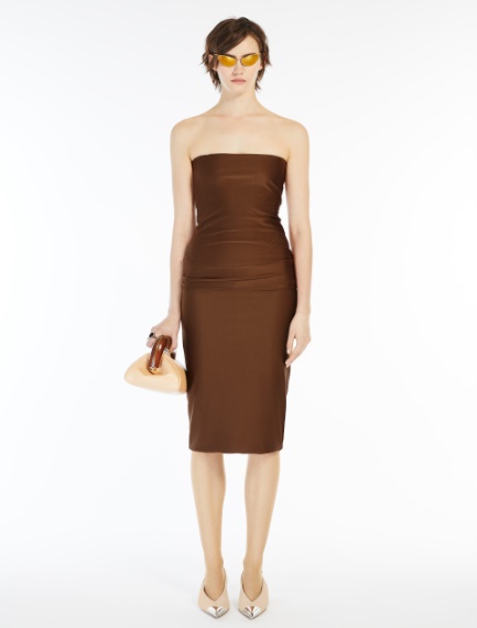 Slim-fit shiny dress - BROWN BRONZE - Sportmax